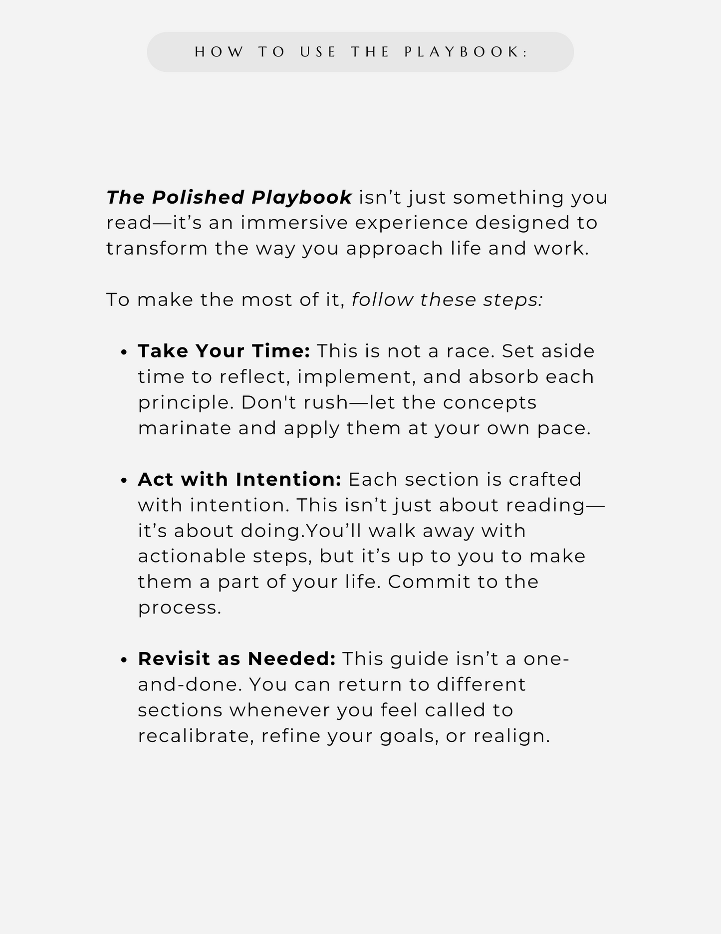 The Polished Playbook